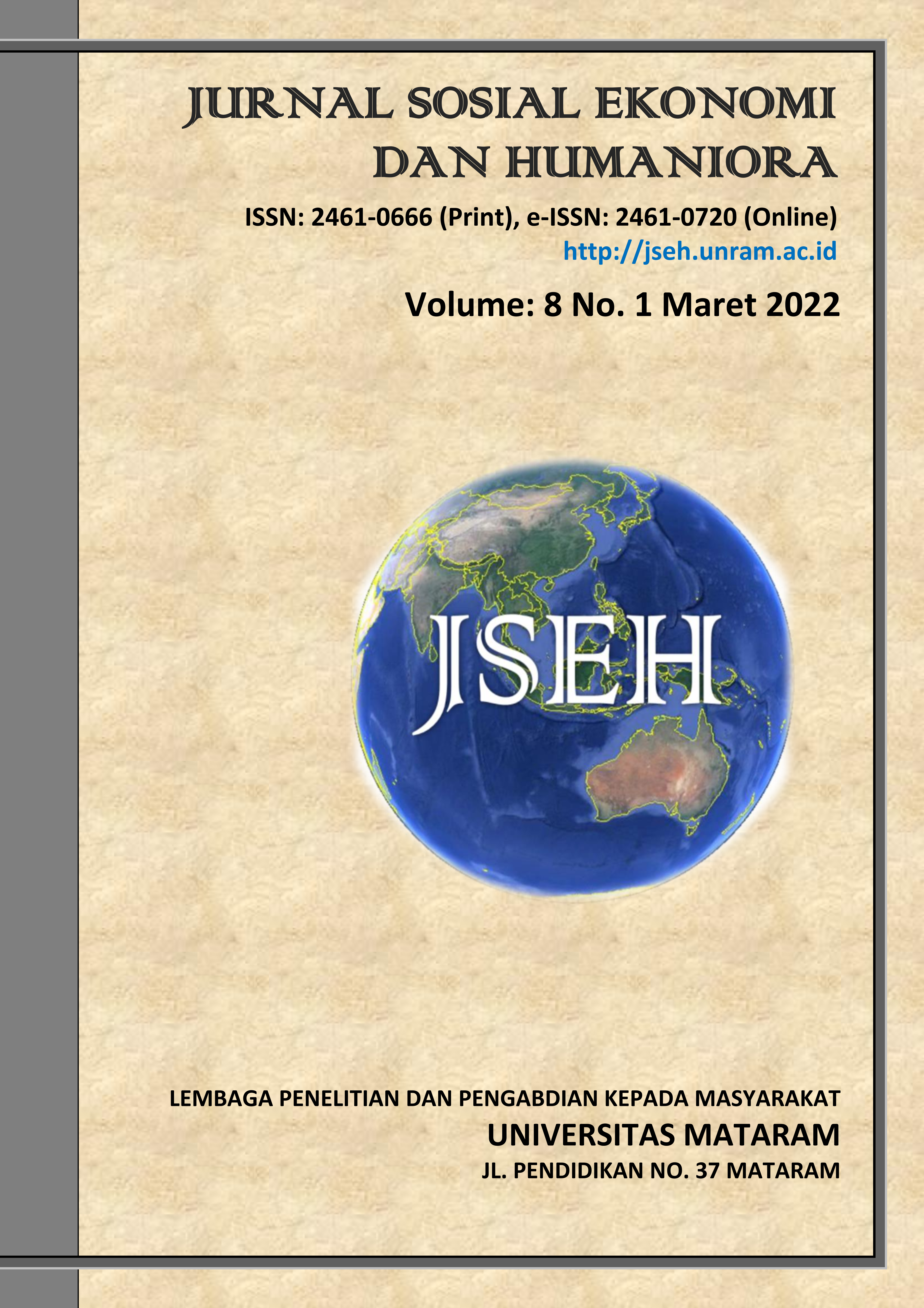 					View Vol. 8 No. 1 (2022): JURNAL SOSIAL EKONOMI DAN HUMANIORA
				